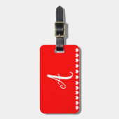 モノグラム赤と白イニシャルラゲージタグ ラゲッジタグ (正面縦)