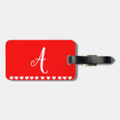 モノグラム赤と白イニシャルラゲージタグ ラゲッジタグ (裏面横)