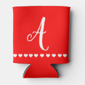 モノグラム赤と白イニシャル 缶クーラー (正面)