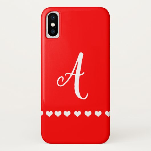 モノグラム赤と白イニシャル Case-Mate iPhoneケース (裏面)