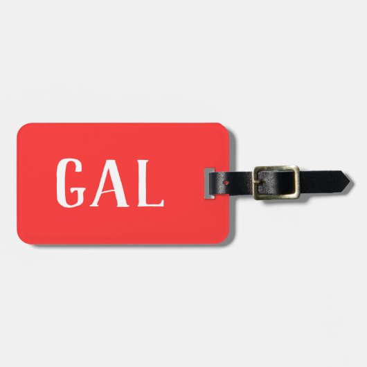 モノグラム赤と白パーソナライズされたラゲッジタグ ラゲッジタグ (正面横)