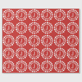 モノグラム赤と白ラッピング紙 ラッピングペーパー (フラット)