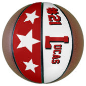 モノグラム赤と白 バスケットボール (縦)