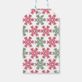 モノグラム赤と緑の雪片 ギフトタグ (裏面)