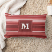 モノグラム赤ストライプ ランバークッション (ブランケット)