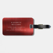 モノグラム赤ブラシ付きメタリックエレガント ラゲッジタグ (裏面横)