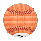 モノグラム赤抽象芸術ジグザグ模様 野球ボール (裏面)