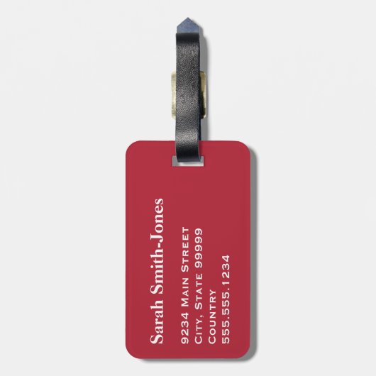 モノグラム赤白青テキサス州国旗 ラゲッジタグ (裏面縦)