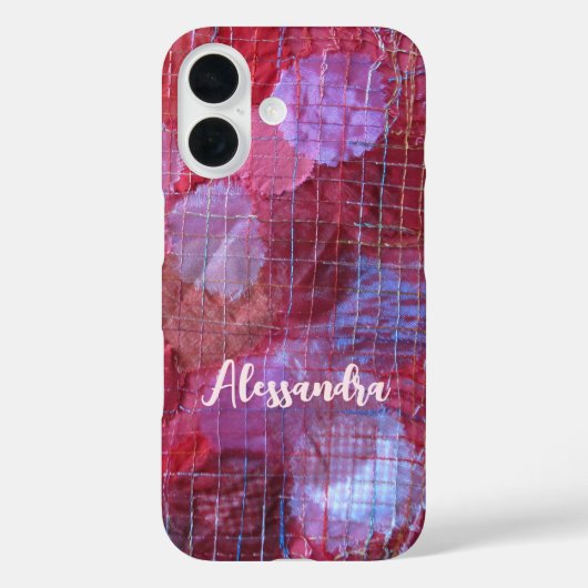 モノグラム赤紫抽象芸術模様 Case-Mate iPhoneケース (裏面)