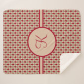 モノグラム赤褐色バッファロープレイド素朴国 シェルパブランケット (正面(横))