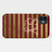モノグラム赤金色のストライプシックスタイル Case-Mate iPhoneケース (裏面(横))