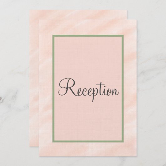 モノグラム赤面セージグリーンウォーター色披露宴 招待状 (正面/裏面)