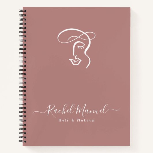 モノグラム赤面バラメイクアップアーティストヘアサロン ノートブック (正面)