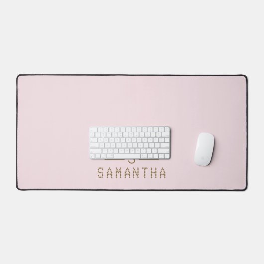 モノグラム赤面パーソナライズされたピンク名ギフトアイディア デスクマット (キーボード&マウス)