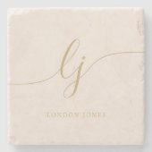 モノグラム赤面ピシンプルンクエレガントフェミニンク ストーンコースター (正面)