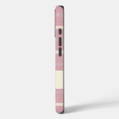 モノグラム赤面ピンクとクリームストライプのパターン Case-Mate iPhoneケース (裏面 / 左)