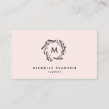 モノグラム赤面ピンクアンドブラックフローラリース