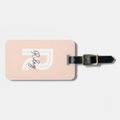 モノグラム赤面ピンクキュートガーリーシックレトロスタイリッシュ ラゲッジタグ (正面横)