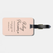 モノグラム赤面ピンクキュートガーリーシックレトロスタイリッシュ ラゲッジタグ (裏面横)