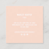 モノグラム赤面ピンクキュートシックはっきりしたスタイリッシュトレンディー スクエア名刺 (裏面)