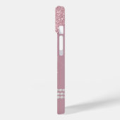 モノグラム赤面ピンクグリッタードリップiPhone 14, Case-Mate iPhoneケース (裏面 / 左)