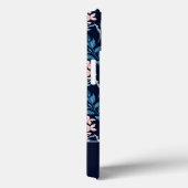 モノグラム赤面ピンクブルーウォーターカラーフローラルパターン Case-Mate iPhoneケース (裏面 / 右)