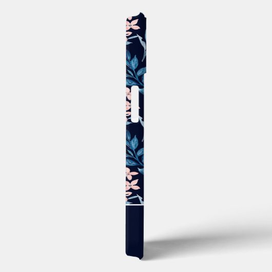 モノグラム赤面ピンクブルーウォーターカラーフローラルパターン Case-Mate iPhoneケース (裏面 / 右)