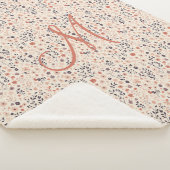 モノグラム赤面ピンクボホパープルコーラルワイルドフラワー シェルパブランケット (3/4)