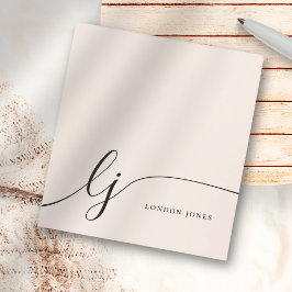 モノグラム赤面ピンクモダンミニマルフェミニンリスト ノートパッド