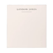 モノグラム赤面ピンクモダンミニマルフェミニンリスト ノートパッド (正面)