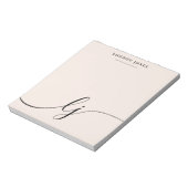 モノグラム赤面ピンクモダンミニマルフェミニンリスト ノートパッド (回転)