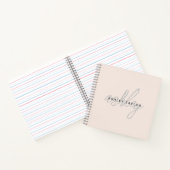 モノグラム赤面ピンクモダンミニマルフェミニンリスト ノートブック (内部)