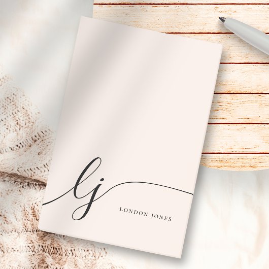 モノグラム赤面ピンクモダンミニマルフェミニンリスト ポストイット