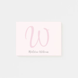 モノグラム赤面ピンクモダンミニマルフェミニンリスト ポストイット