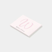 モノグラム赤面ピンクモダンミニマルフェミニンリスト ポストイット (アングル)