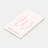 モノグラム赤面ピンクモダンミニマルフェミニンリスト ポストイット (アングル)