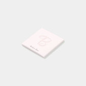 モノグラム赤面ピンクモダンミニマルフェミニンリスト ポストイット (アングル)