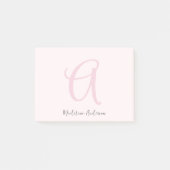 モノグラム赤面ピンクモダンミニマルフェミニンリスト ポストイット (正面)