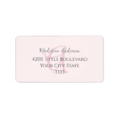 モノグラム赤面ピンクモダンミニマルフェミニンリスト ラベル (正面)