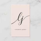 モノグラム赤面ピンクモダンミニマルフェミニンリスト 名刺 (正面)