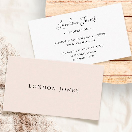 モノグラム赤面ピンクモダンミニマルフェミニンリスト 名刺