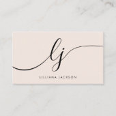 モノグラム赤面ピンクモダンミニマルフェミニンリスト 名刺 (正面)