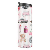 モノグラム赤面ピンクレトロディスコボールコケット タンブラー (回転右)