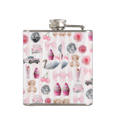 モノグラム赤面ピンクレトロディスコボールコケット フラスク (裏面)