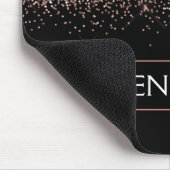 モノグラム赤面ピンクローズ金ゴールドグリッター&スパークル マウスパッド (コーナー)