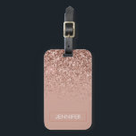 モノグラム赤面ピンクローズ金ゴールドグリッター&スパークル ラゲッジタグ<br><div class="desc">バラ金ゴールド-赤面ピンクフェイクグリッタースパークルエレガントとシックなトレンディー高級ラゲージタグモノグラムの。これらのモノグラム – あなた自身の名前を追加カスタマイズバッグラベルはあなたの名前で更新することができる。</div>