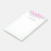 モノグラム赤面ピンク花水色エレガント ポストイット (アングル)