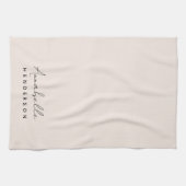 モノグラム赤面ピンク |ミニマモダンリストフェミニン キッチンタオル (横)