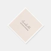 モノグラム赤面ピンク |ミニマモダンリストフェミニン スタンダードカクテルナプキン (角)