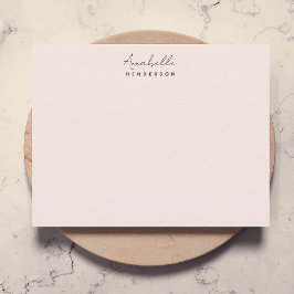 モノグラム赤面ピンク |ミニマモダンリストフェミニン ノートカード